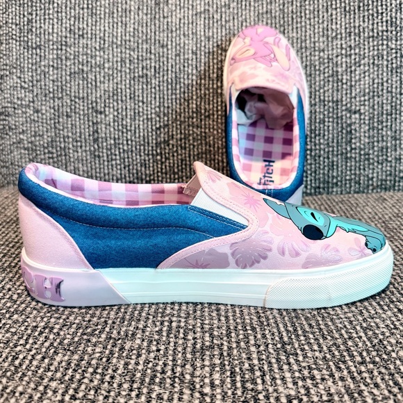 Disney’s Lilo & Stitch Sz 9 Womens Angel Ground Up Slip On Shoes Sneakers Pink - Picture 8 of 8
